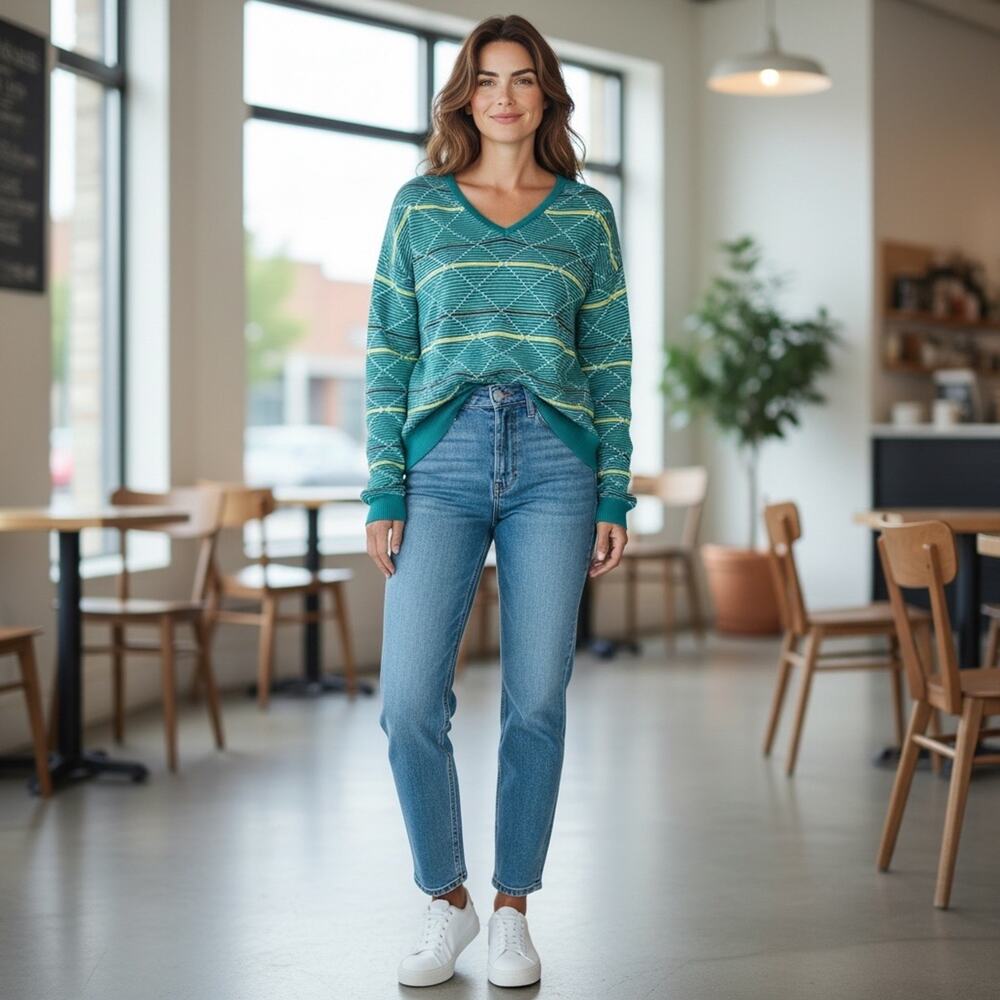 V-Neck Sweater Golf Knit - Picture 8 of 10
